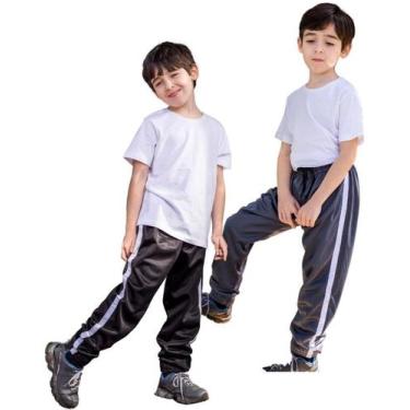 Imagem de 2 Calças Jogger Helanca Forrada Punho Na Barra Faixa Lat 424 - J94, 1 