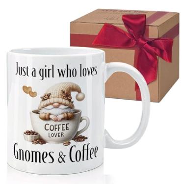 Imagem de HIWERAN Caneca de gnomo presentes para mulheres, melhor amiga, filha, amigas, apenas uma garota que ama gnomos, presentes de Natal engraçados para amantes de gnomos
