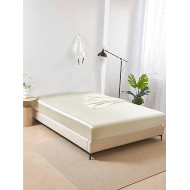 Imagem de LM Detona, Lençol Avulso Com Elástico Casal King Cetim Seda Pérola