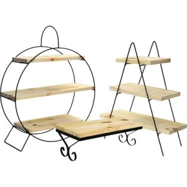 Imagem de Conjunto de 3 bandejas de sobremesa em ferro forjado.