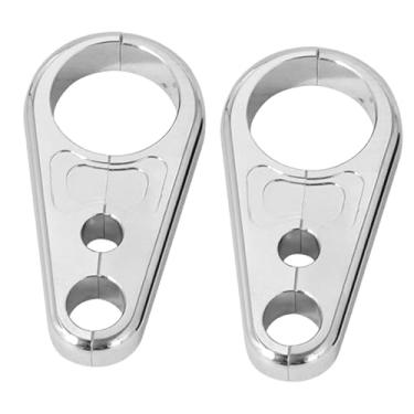 Imagem de Mqetly Conjunto de 2 abraçadeiras para cabo de freio de motocicleta, 25 mm, acessórios portáteis para gerenciamento de fios, suporte para linha de freio, Prata