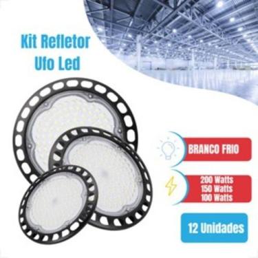 Imagem de Kits Luminária Ufo 100w 150w 200w Highbay Branco Frio 6500K Redondo Ga