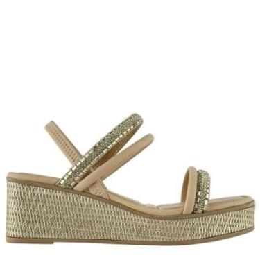 Imagem de Sandália Feminina Mississipi Anabela com Tiras Decoradas e Solado Plataforma-Feminino