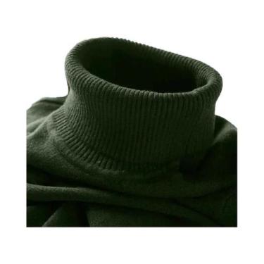 Imagem de Suéter Masculino Slim Fit De Gola Alta Leve Com Mangas Longas Casual P