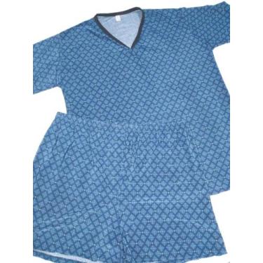 Imagem de Pijama MASCULINO Adulto Curto CONFORTO Pijamas, Azul, GG (46/48)