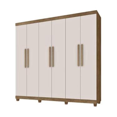 Imagem de Guarda-Roupa Casal Lanza Berlim 6 Portas CarvalhoOff White