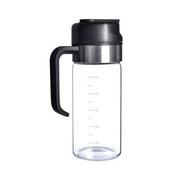 Imagem de Garrafas de óleo doméstico garrafa de óleo de vidro spray de óleo garrafa de vinagre de abertura e fechamento automático garrafa de óleo de vidro dispensador de óleo de cozinha