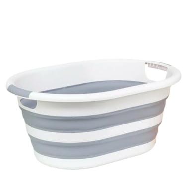 Imagem de Kit Com Balde Retrátil 10 Litros E Cesto Dobrável 26 Litros Silicone Resistente Com Alça baldes para limpeza