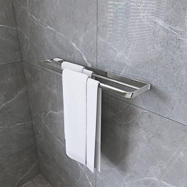 Imagem de Toalheiro de mão, suporte de toalha de banheiro, toalheiro cinza de arma de cobre, toalheiro de armazenamento de hotel de banheiro/casa de banho, barra de toalha de banho preta, suporte de parede de