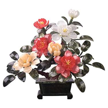 Imagem de SLGGPJBU Plantas falsas/plantas falsas peônia bonsai decoração de planta artificial sala de estar hotel entrada bonsai artificial decoração de mesa planta em vaso falso presente de inauguração de casa