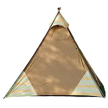 Imagem de U5GAAALPPQ9 Tenda indiana para acampamento familiar ao ar livre para 3 a 4 pessoas tenda pirâmide estilo tribal tenda infantil interna (verde) (marrom)