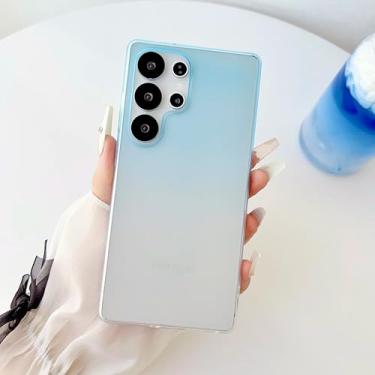 Imagem de Capa traseira de policarbonato resistente a impactos para Samsung Galaxy S25 Edge S24 S23 Plus Ultra (para Galaxy A55/Azul)