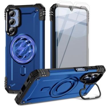 Imagem de Bonkier Capa para celular Samsung Galaxy A35 5G [compatível com Magsafe] [proteção contra quedas de grau militar de 15 pés] com protetor de tela e protetor de lente, capa resistente à prova de choque