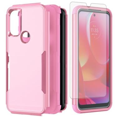 Imagem de Capa de celular para Motorola Moto G Power 2022/MotoG Play 2023/G Pure 2021 capa com protetor de tela, carregamento sem fio, três camadas, suporte rígido XT2271DL XT2165DL XT2163DL XT2165-5 XT2271-5