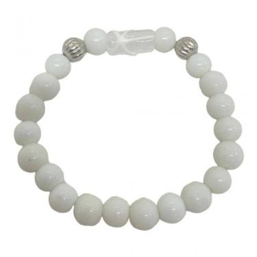 Imagem de Pulseira Xango Firma Branco Ayra Cristal E Silicone
