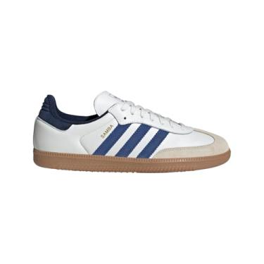 Imagem de adidas Originals Tênis masculino Samba OG, Branco central/azul royal/índigo noturno, 43