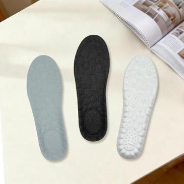 Imagem de Inserções ortopédicas esportivas de suporte de arco para homens e mulheres Palmilhas de corrida ortopédicas de gel para homens e mulheres para dor nos pés, pacote com 2 (branco/preto)