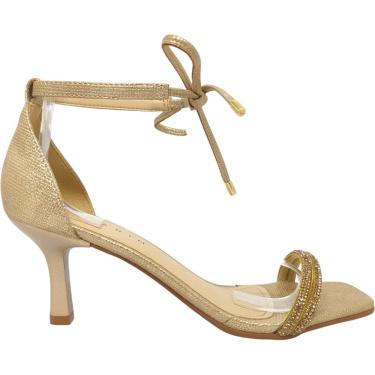 Imagem de Sandália Feminina Casual Social Dia a Dia Passeio Trabalho Festa Verão com Strass Salto Agulha Médio Conforto Ramarim 2527202