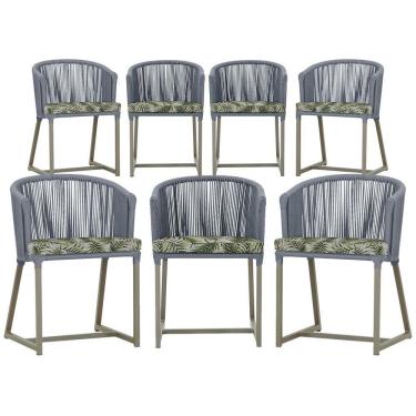 Imagem de 7 Cadeiras De Jantar área Noronha Fendi E5 Trama  Prata
