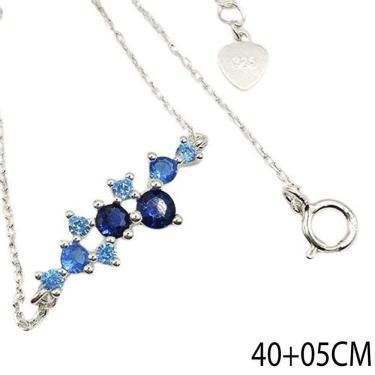 Imagem de Colar Minimalisa Cravejado Feminio Prata 925