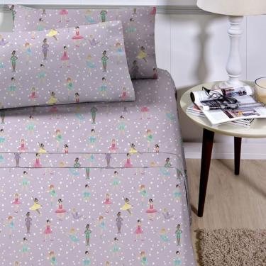 Imagem de Jogo de Lençol Planeta Mágico Solteiro 3 Peças Infantil Estampado - Bailarina - 100% Poliéster