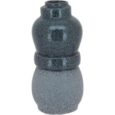 Imagem de Vaso Decorativo Enfeite Casa Cerâmica 32x15x15cm Cinza