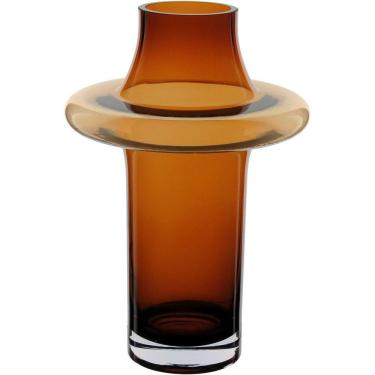 Imagem de Vaso Decorativo Enfeite Casa Vintage Home&co Vidro 29x20x20cm âmbar