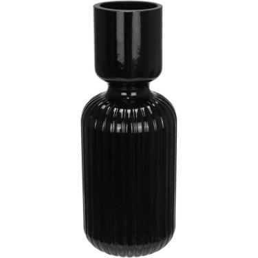 Imagem de Vaso Decorativo Enfeite Casa Vintage Home&co Vidro 30x11x11cm Preto