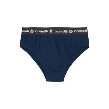 Imagem de Cueca slip infantil menino em cotton Brandili, M, Azul