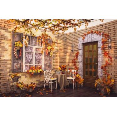 Imagem de Painel de Tecido Sublimado Casa Cenário de Outono - Fabrika de festa, 