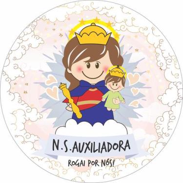 Imagem de Painel de Lona Redondo Santinhos Católicos Nossa Senhora Auxiliadora -