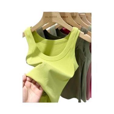 Imagem de Camiseta Sem Mangas Feminina De Gola Redonda Em Malha Lisa, Básica E E