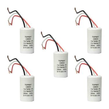 Imagem de 5X Capacitor Partida 3 Fios 1,5Uf + 2,5Uf - 250V - Chipsce