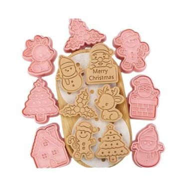 Imagem de Carimbos De Biscoito De Natal 8 Peças/Conjunto Com Padrões De Papai No