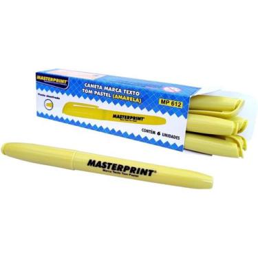 Imagem de Caneta marca texto pastel masterprint - caixa com 06, Amarela