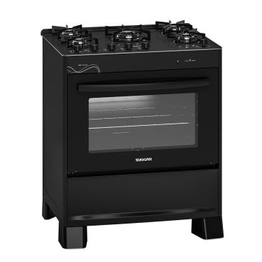 Imagem de Fogão de Piso 5 Bocas Suggar Neo Glass Vidro Temperado Bivolt Preto