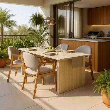 Imagem de Kit 6 Cadeiras de Jantar Allegra Estofada Para Cozinha Luxo