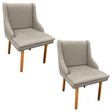 Imagem de Kit 02 Cadeiras Sala de Jantar Liz Linho Bege - D`rossi