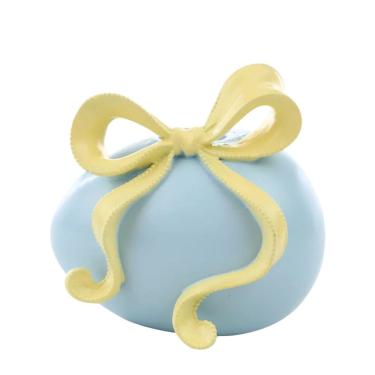 Imagem de Porta Velas De Pascoa Pastries Ovo Azul C/ Laço 9x8cm