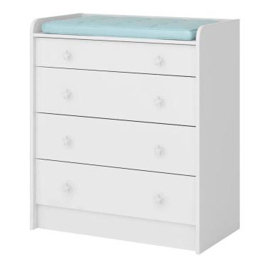 Imagem de Cômoda Infantil Trocador Doce Sonho 4 Gavetas Branco - Qmovi