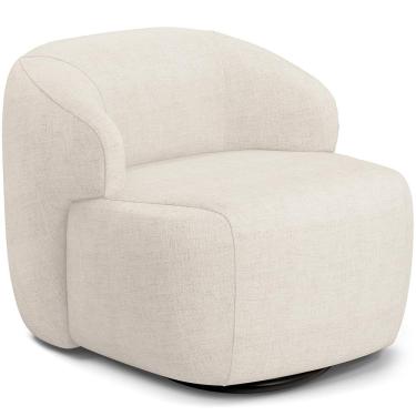 Imagem de Poltrona Decorativa Orgânica Giratória Para Sala Living Barolo L06 Linho Mescla - Lyam Decor