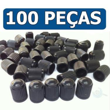 Imagem de Tampa Válvula Bico Pneu Preto Carro Moto Plástico 100 Pçs - TOP RUBBER