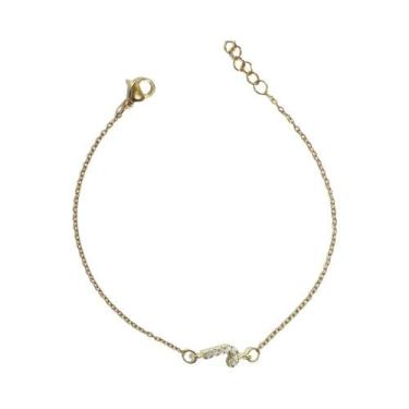 Imagem de Pulseira Feminina Banhada a Ouro Com Iniciais, Joia De Aço Inoxidável 