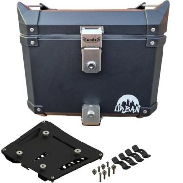 Imagem de Baú Bauleto Alumínio Preto Urban 35 L + Base Universal Bráz - Bráz Ace