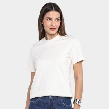 Imagem de Camiseta Hering Básica Feminina, Gelo, M