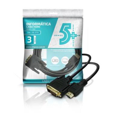 Imagem de Cabo Dvi 24+1 X Hdmi Macho 3 Metros 018-8703 Chipsce 5+