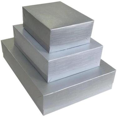 Imagem de Caixa para Presente com Tampa Viena GD 25,5X35X7,5 Prata PCT.C/10 - Cr