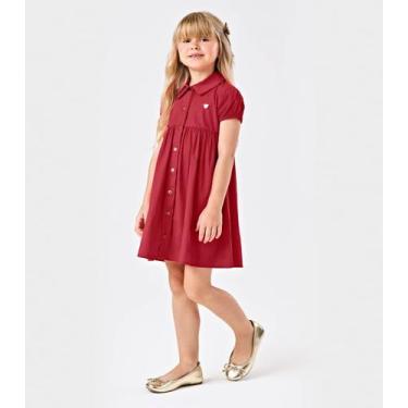 Imagem de Vestido Infantil Com Manga Franzida Trick Nick Vermelho, 10, Vermelho