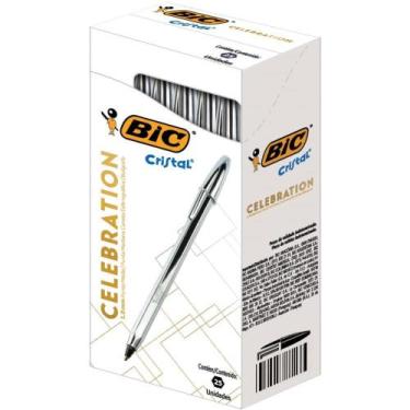 Imagem de Caneta Esferografica Cristal Celebration Prata CX.C/25 - BIC