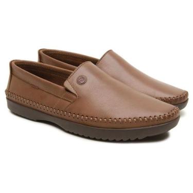 Imagem de SAPATO MOCASSIM MASCULINO FREEWAY LOGAN X EM COURO Cor:HavanaTamanho:3